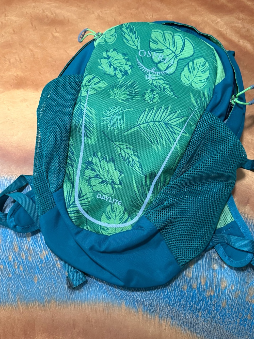 OSPREY Daylite kids Tropical Teal & Lime Leaf Print Backpack